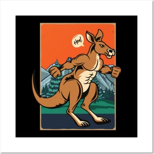 Kangaroo fighter in the big forest Posters and Art